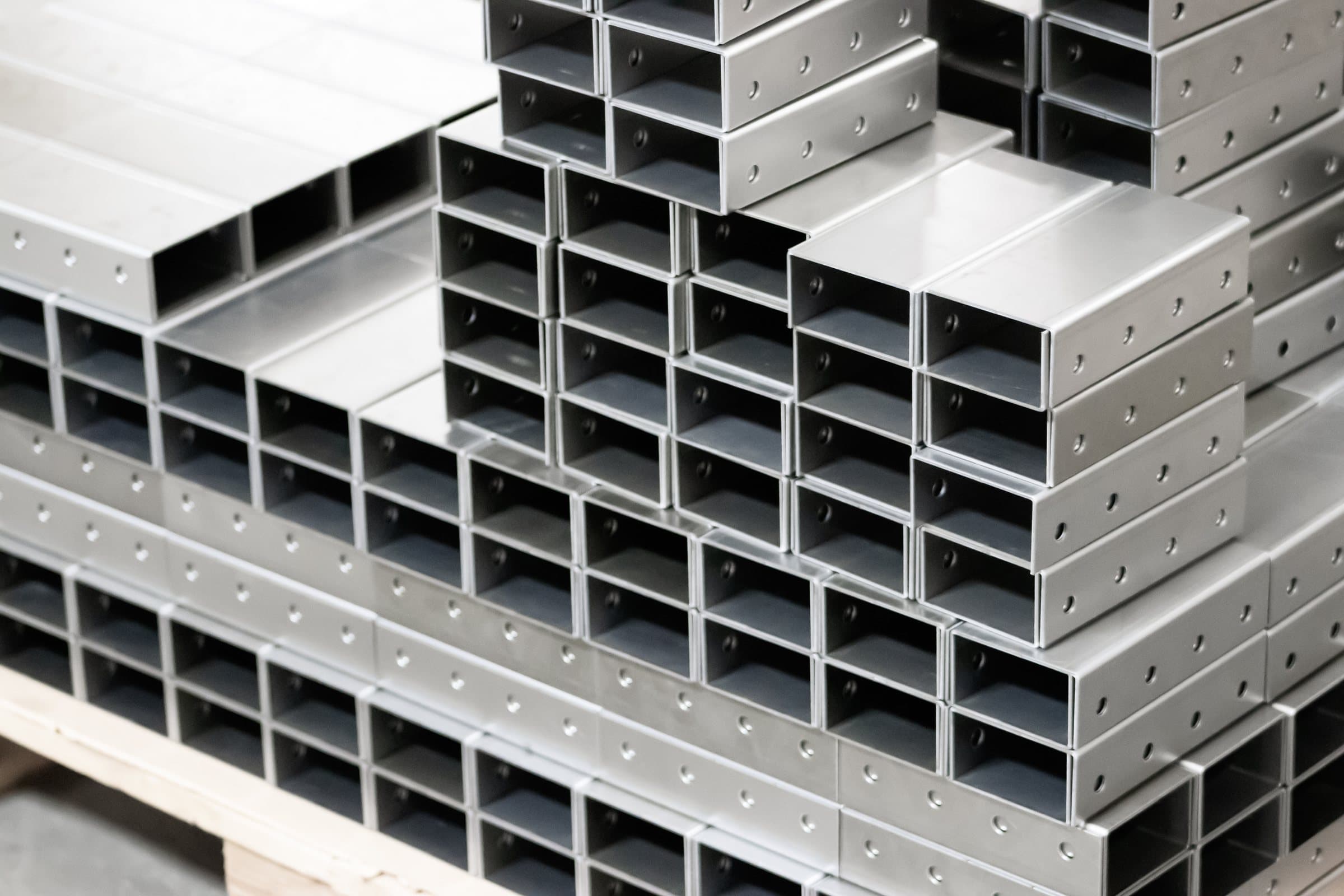 Stacked punched square aluminum tube